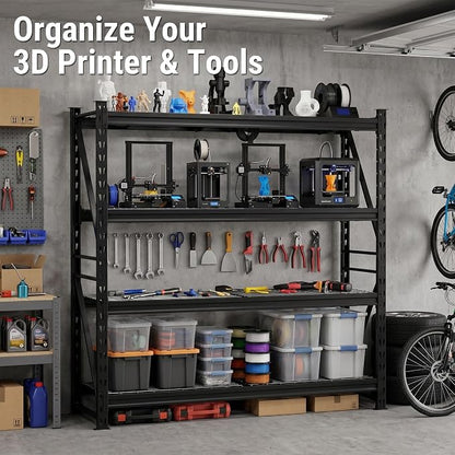 WORKPRO 77" Extra-Width Garage Shelving Units, 6400LBS Heavy Duty Utility - Image 7