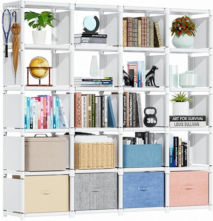 Mavivegue Book Shelf, 20 Cube Storage Organizer, DIY Bookcase, Metal Cube by Mavivegue