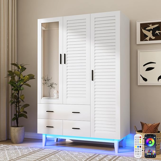 jiteentarou 3 Door Armoire Wardrobe Closet Cabinet - Image 4