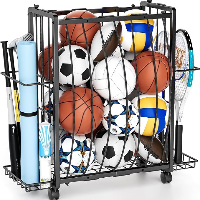 Sports Equipment Garage Organizer, Garage Ball Storage Rack by DUDUXI
