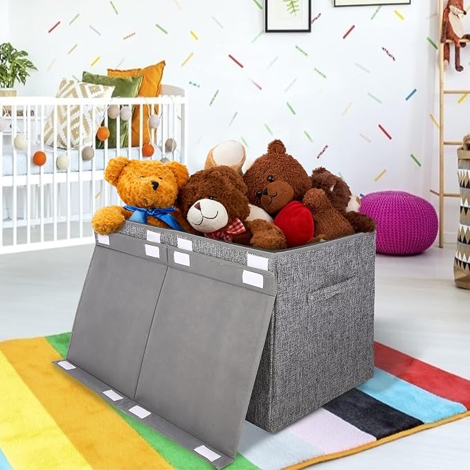 Large Toy Box Storage with Lid, Collapsible Sturdy Toy Chest Storage Bin | Toy - Image 2