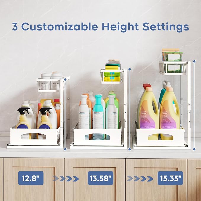 Under Sink Organizer and Storage, Height Adjustable Cabinet Organizer - Image 3