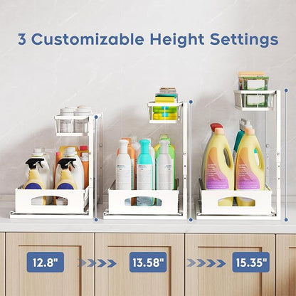 Under Sink Organizer and Storage, Height Adjustable Cabinet Organizer - Image 3