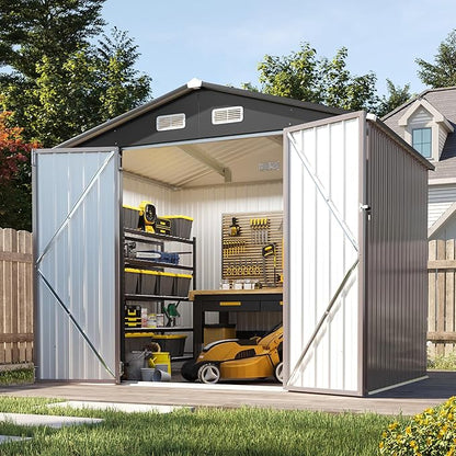 Aoxun 8x6 FT Outdoor Storage Shed Garden Metal Shed by Aoxun