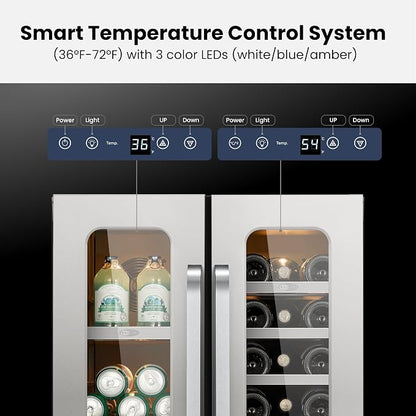 Whynter 24 Inch Dual Zone Wine and Beverage Refrigerator 20 Bottles 60 Cans - Image 2