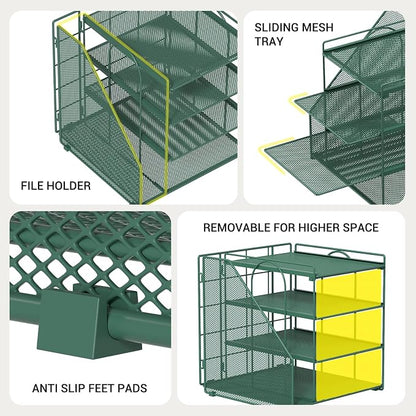 Desk File Organizer and Accessories, 4-Tier Paper Organizer - Image 5