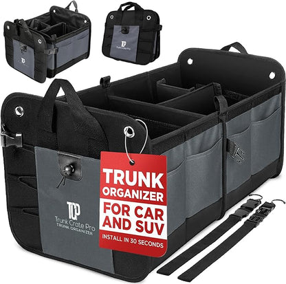TRUNKCRATEPRO Trunk Organizer For Car, Truck | Premium Adjustable Multi by TRUNKCRATEPRO