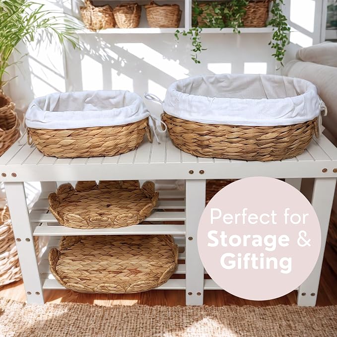Set of 2 Round Wicker Baskets - Image 2