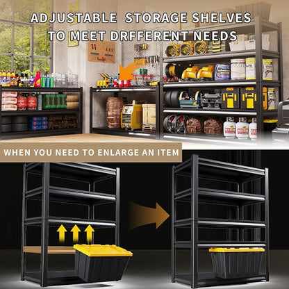2 Pack Garage Shelving Heavy Duty Storage Shelves 3000LBS Adjustable Garage - Image 6