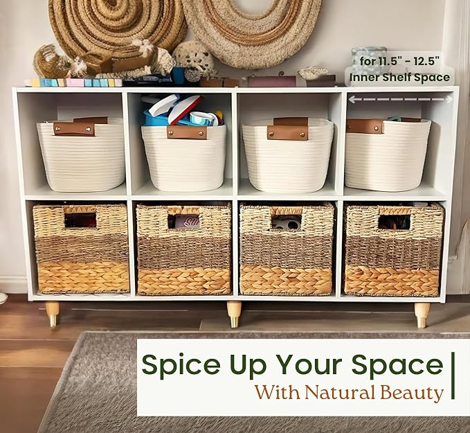 11 Inch Cube Storage Bins, Wicker Storage Baskets - Image 3
