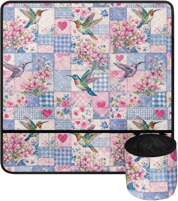 Hummingbird Patchwork Sewing Machine Mat Sewing Machine Carrying Pad Non Slip - Image 2