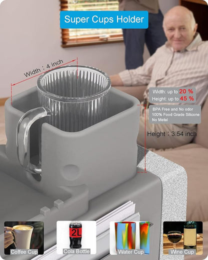 Couch Cup Holder Tray, VIENFUT Silicone Anti-Slip Sofa Armrest Tray - Image 6