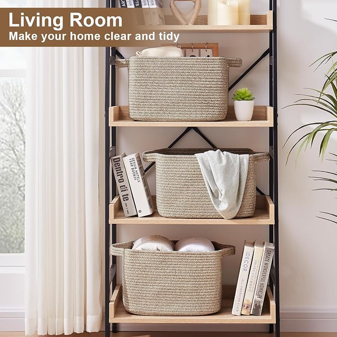 Storage Basket for Organizing, Woven Baskets for Storage, Rectangle Decorative - Image 4