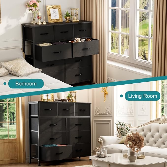 OLIXIS 9 Drawer Fabric Storage Dresser Chest Organizer Unit - Image 9