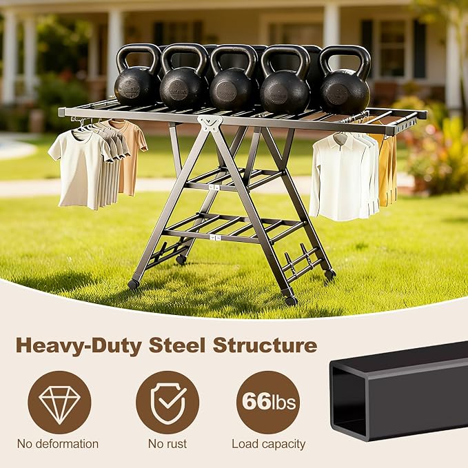 Heavy Duty 3-Tier Clothes Drying Rack - Image 4