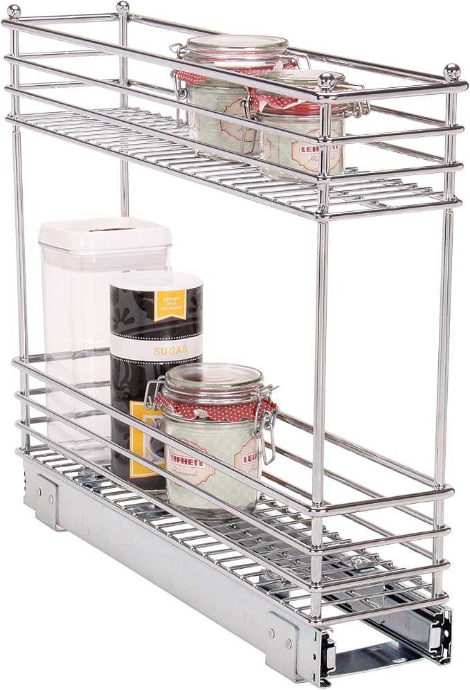 Household Essentials Chrome 2-Tier Sliding Cabinet Organizer - Image 6