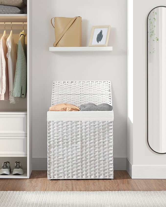 SONGMICS Laundry Hamper with Lid, 110L Clothes Hamper with 2 Removable Liner - Image 9