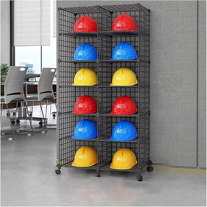 Stackable Safety Helmet Storage Boxes, Large Adjustable Hard Hat Placement by Unknown