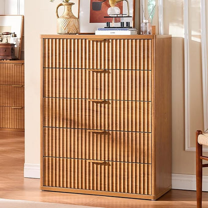 LEYAOYAO Fluted 5 Drawers Dresser - Image 3