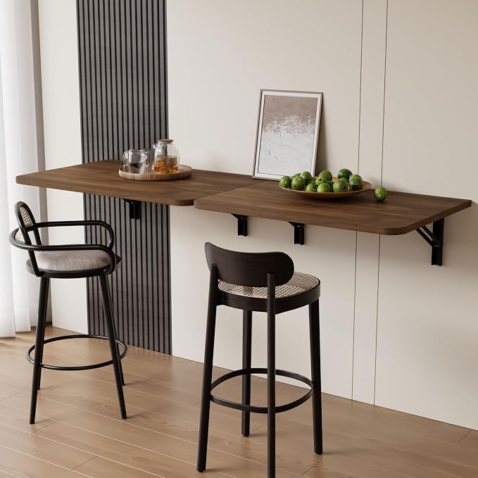 Dogsky Wall Mounted Folding Table, Floating Desk 24x15.7Inch, Fold Down Shelf - Image 2