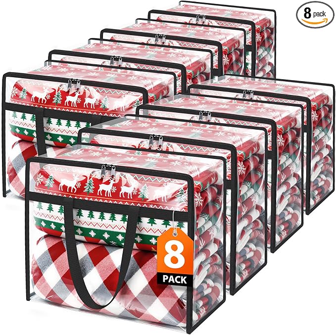 SpaceTrove Clear Clothes Storage Bags, 8 Pack Closet Organizers and Under Bed by Unknown