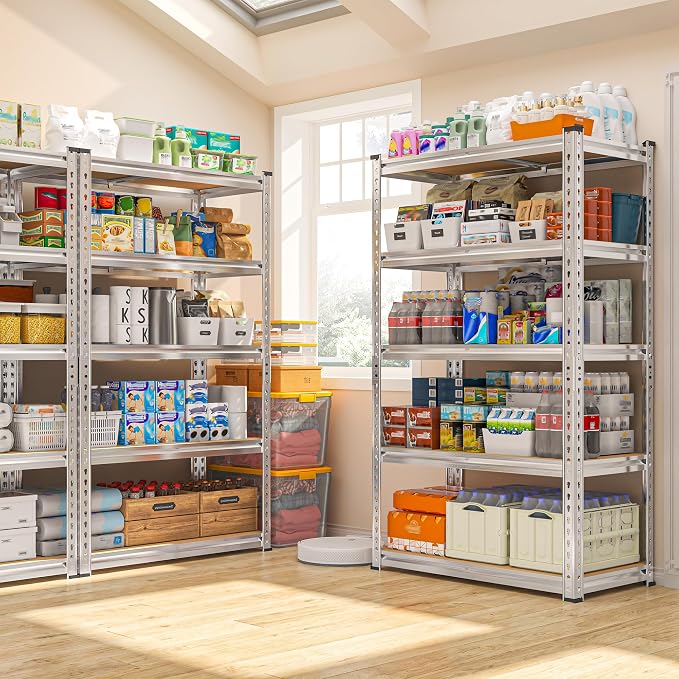 REIBII Storage Shelves, 5-Tier Adjustable Waterproof Storage Rack - Image 7