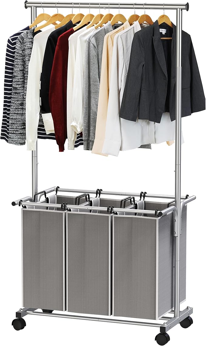 Simple Houseware 3 Bags Laundry Sorter - Image 8