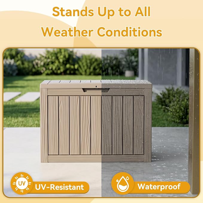 50 Gallon Deck Box for Outdoor and Indoor Use, Outdoor Storage Box for Picnic - Image 3