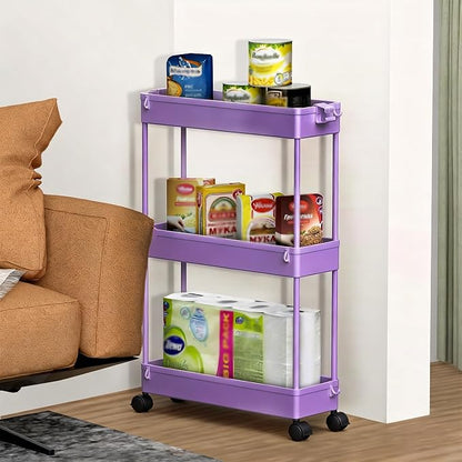 SPACELEAD Slim Storage Cart 3 Tier, Bathroom Organizer Rolling Utility - Image 7
