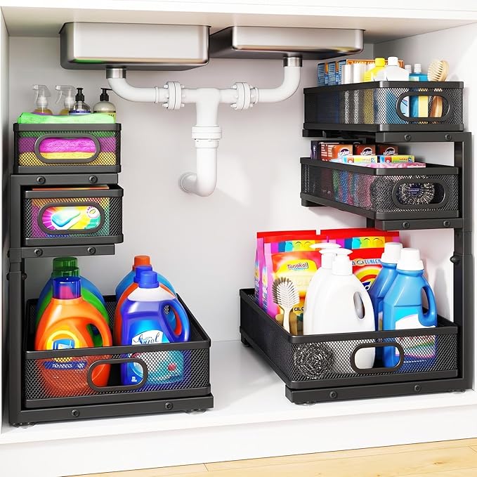 Under Sink Organizer, 3 Tier Pull Out Cabinet Organizer by GUUKAR