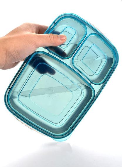Youngever 7 Pack Bento Lunch Box, Meal Prep Containers, Reusable 3 Compartment - Image 4
