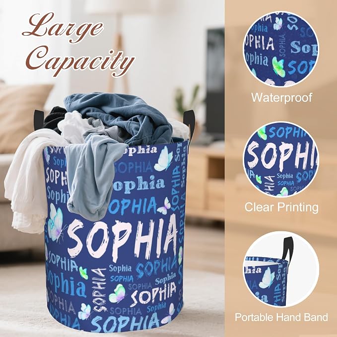 Custom Name Laundry Hamper, Personalized Laundry Basket - Image 4