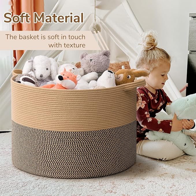INDRESSME 115L Extra Large Blanket Basket, Woven Baskets - Image 6