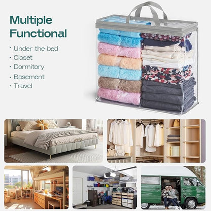 5 Pack Clear Storage Bags for Clothes, 22L Blanket Storage Bags, Under Bed - Image 9