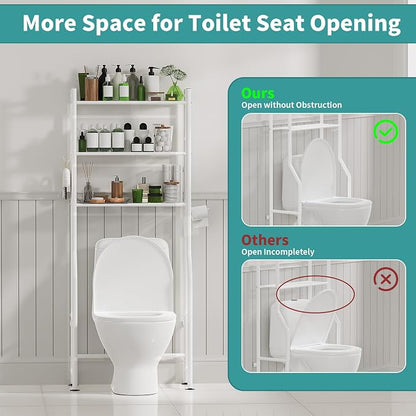 3-Tier Over The Toilet Storage Organizer, Space-Saving Bathroom Rack - Image 3
