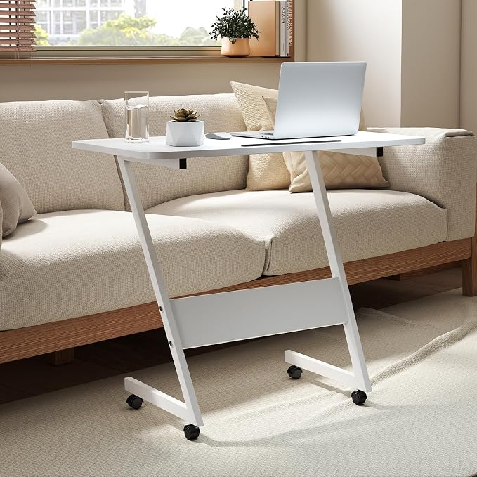 Overbed Bedside Table with Wheels, Small Desk Portable Rolling, Overbed Table - Image 8