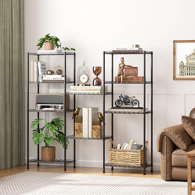 HOMEFORT 5-Shelving Unit, Adjustable Wire Shelving, Metal Wire Shelf Rack - Image 6