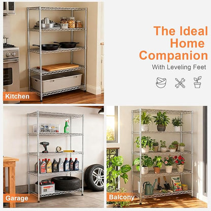 5 Tier Shelving Unit, Wire Shelving - Image 7