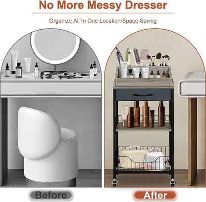 Makeup Organizer Cart Large, 2-in-1 Beauty Organizer - Image 6