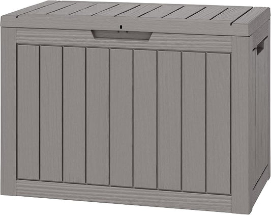 NUNU LAB Outdoor Storage Box, 45 Gallon Outside Deck Box Waterproof, Resin by NUNULAB
