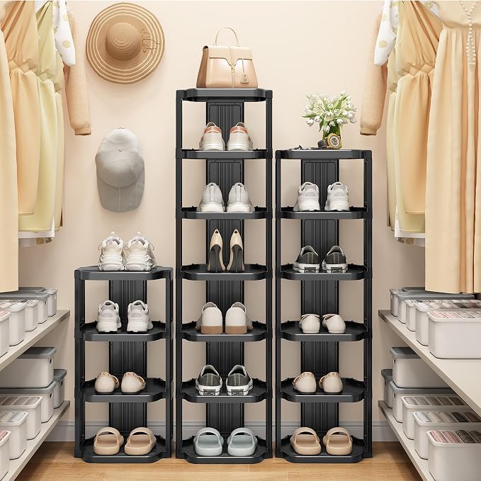 Kitstorack 8-Tier Vertical Plastic Shoe Rack, Freestanding Stackable Storage - Image 9