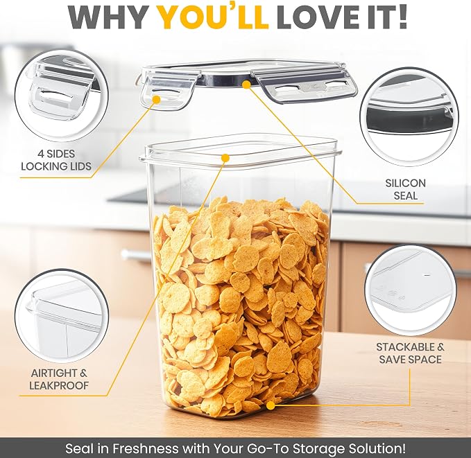 KICHLY Plastic Airtight Food Storage Containers Sets - Image 4