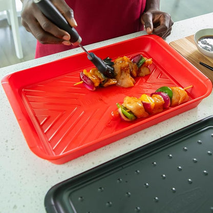 BLAZIN' GRILL Prep and Serve Trays | Set of 2 Stackable, Melamine Trays | - Image 7