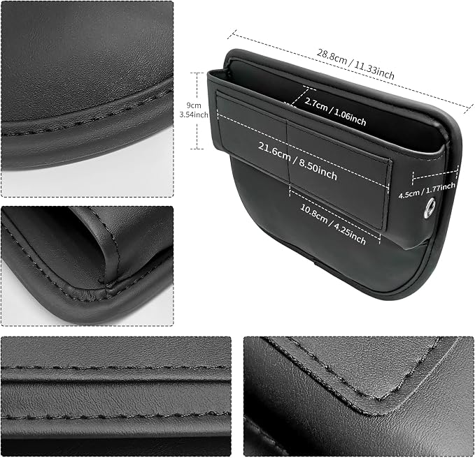 Universal Fit Car Seat Gap Filler Leather Car Storage Organizer Front Seat Auto - Image 5