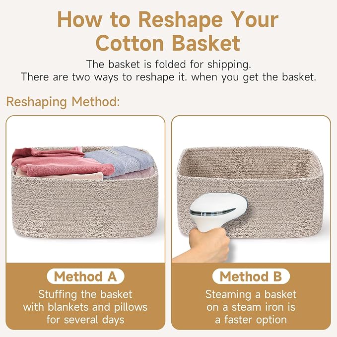 3-Pack Storage Baskets for Organizing | Woven Shelf Toy Basket | Rope Baskets - Image 7