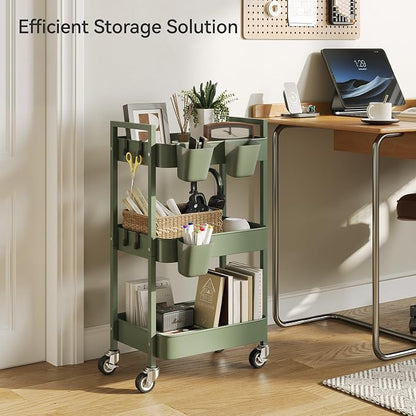 Nunsino 3 Tier Rolling Cart, Utility Cart - Image 3
