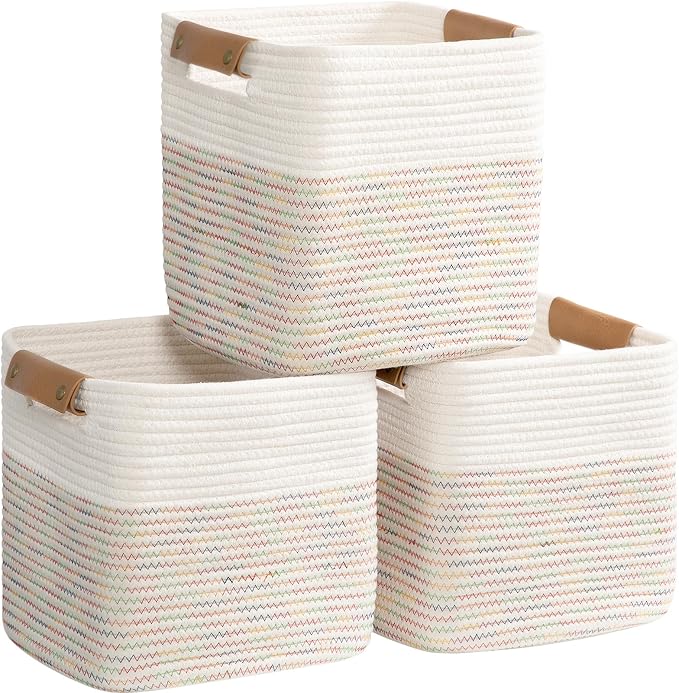 danpinera 11"x11" Storage Cubes, Soft Boho Storage Basket by danpinera