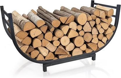 facka 30 Inch Firewood Rack Outdoor Metal Wood Rack | Iron Fire Log Stacker by Facka