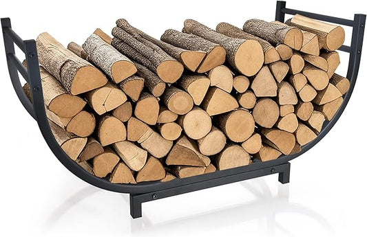 facka 30 Inch Firewood Rack Outdoor Metal Wood Rack | Iron Fire Log Stacker by Facka