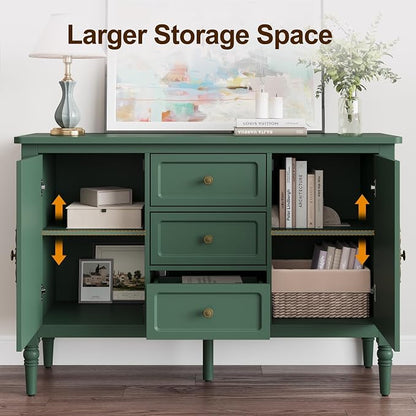 RoyalCraft Buffet Cabinet with Storage, Vintage Sideboard with 2 Doors & 3 - Image 3